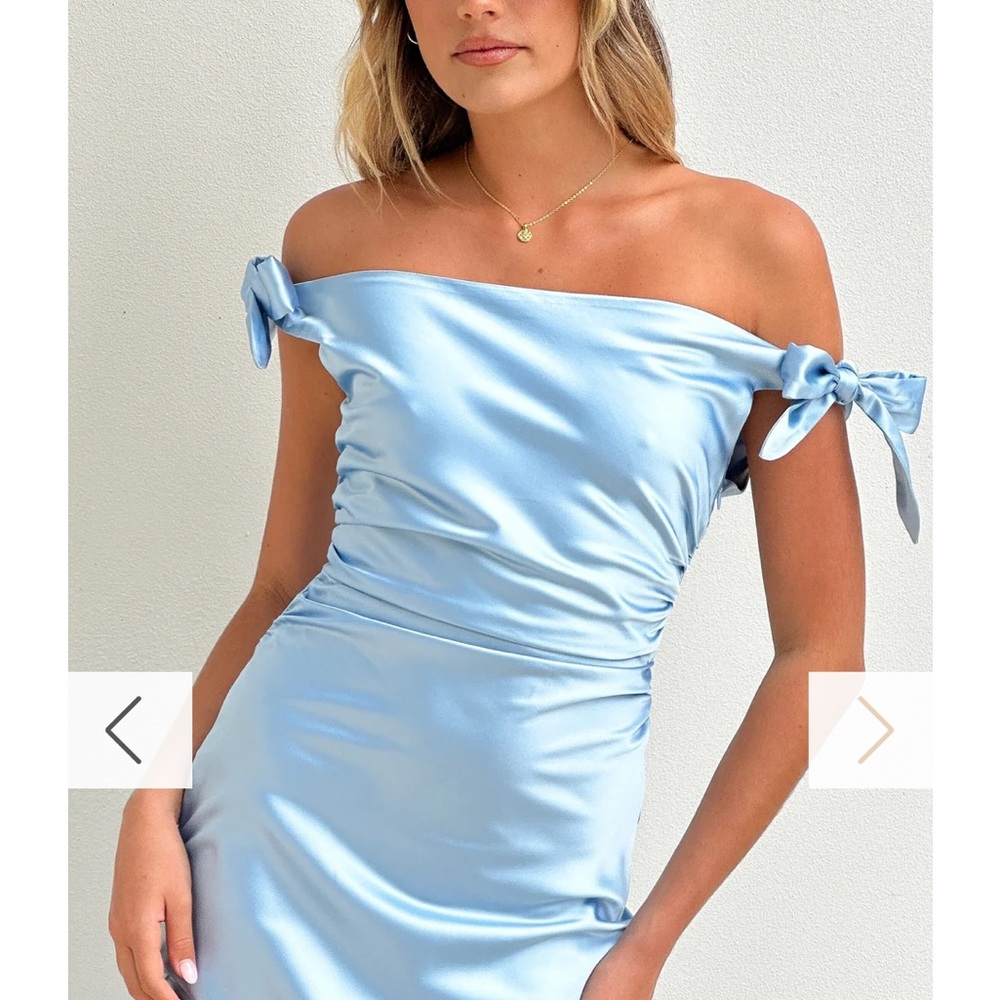 Chic Strapless Sky Blue Dress